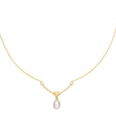 Rope Knot Pendant Pearl Silver Necklace